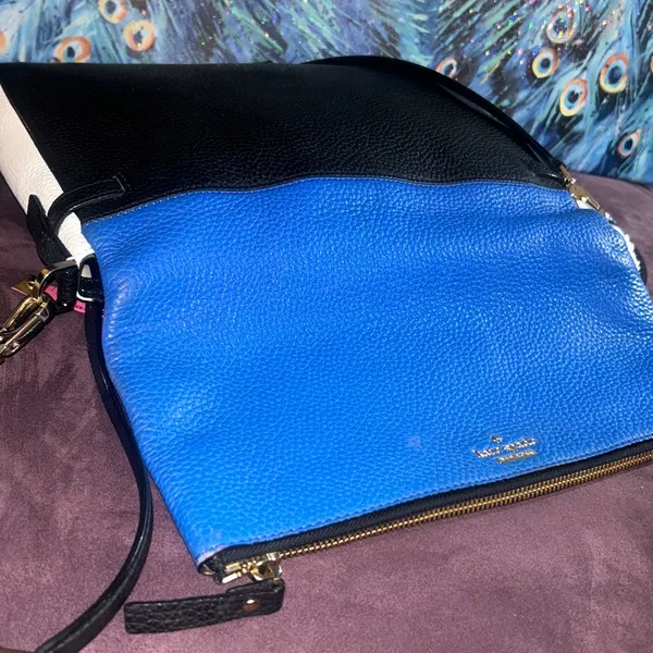 Vintage Kate Spade Colorblock Pebbled Leather Crossbody/Clutch Bag - Image 9