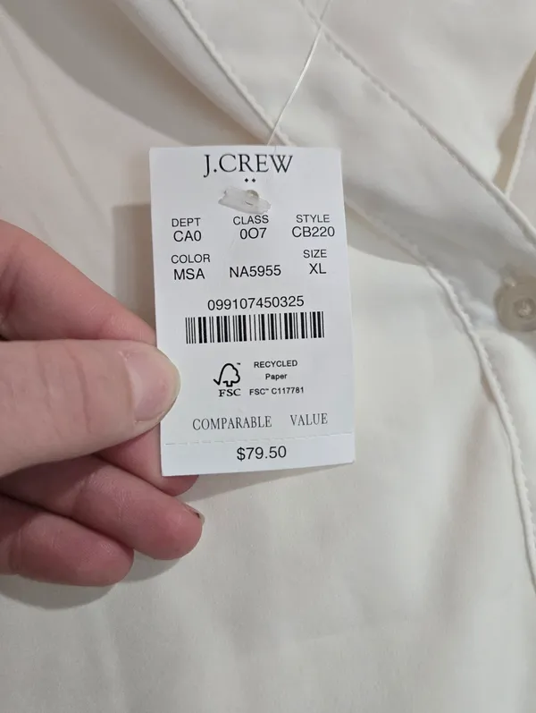 J Crew Popover placket blouse - Image 3