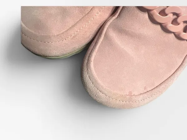 Vionic Georgie Blush Rose Pink Suede Chain Mule Loafers Size 7 Orthotic Comfort - Image 6