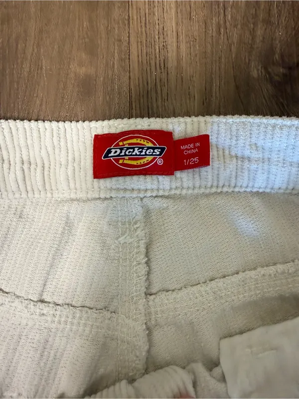 Dickies Cream Wide-Leg Corduroy Pants - Image 4