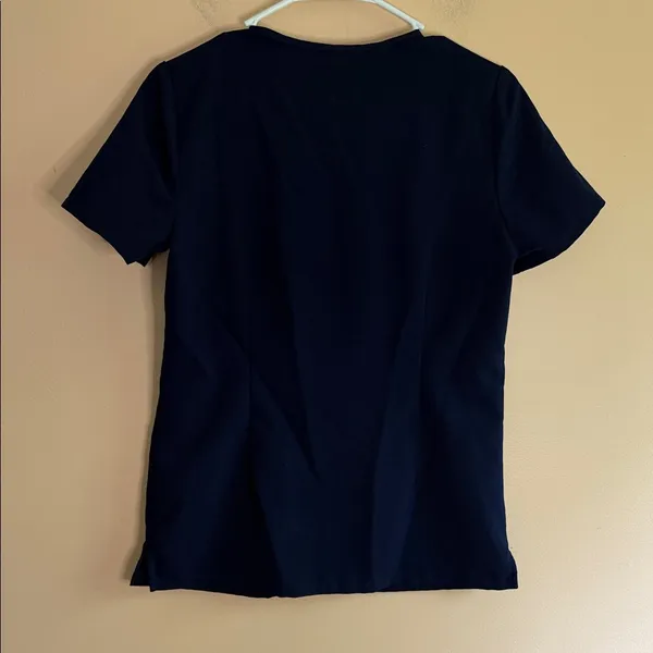 FIGS Navy Short Sleeve V-Neck Scrub Top - Image 6