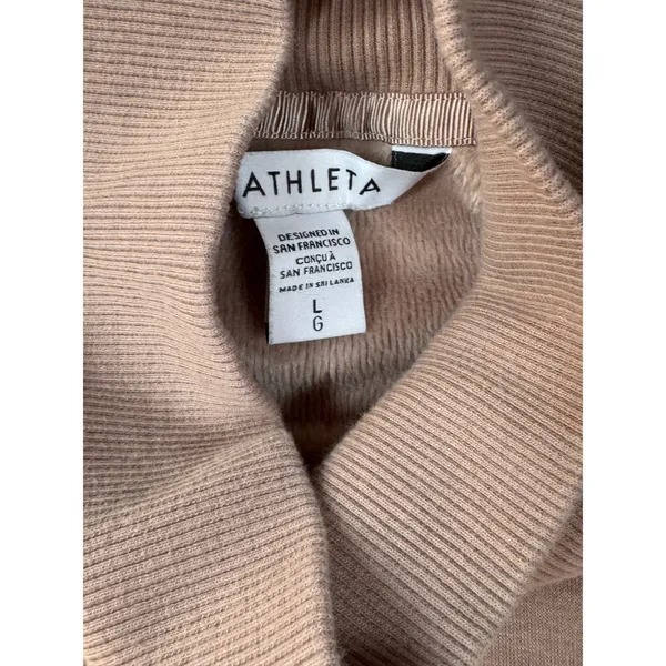 Athleta Cozy Karma Side Zip Funnel Neck Sweatshirt Women L Dogwood Mauve - Image 5
