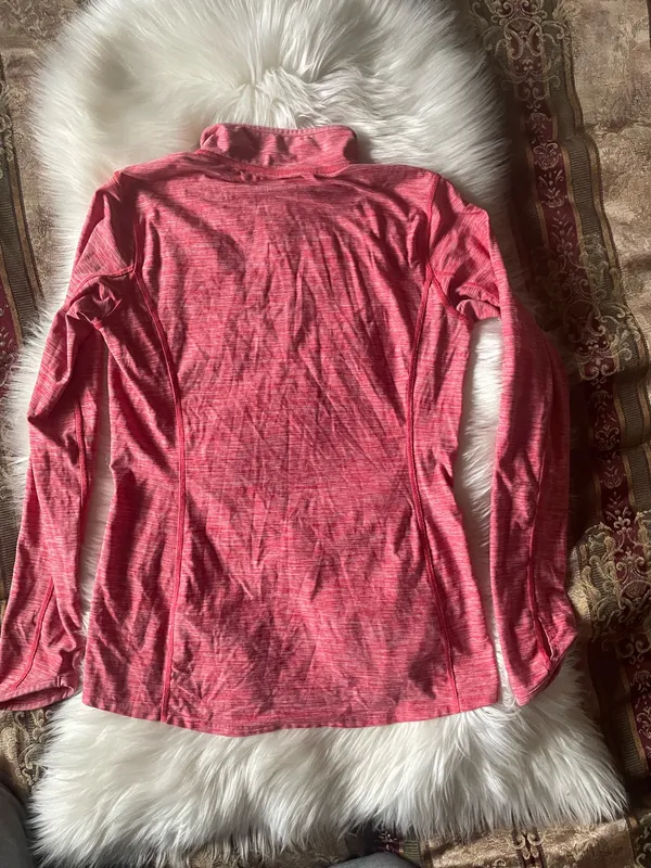 The North Face Women's Pink Quarter Zip Pullover Athletic Top Thumbholes - Image 6