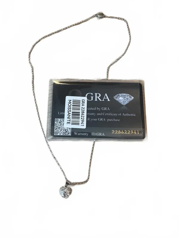 GRA Certified Moissanite Heart Pendant Necklace - Image 3