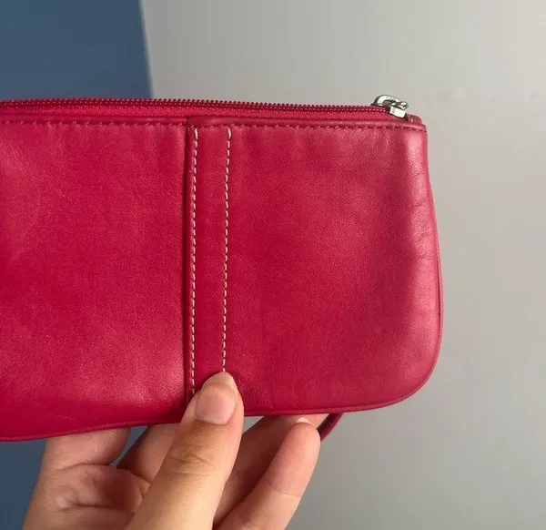 Coach Coral Red Leather 6”x4” wristlet - Image 7