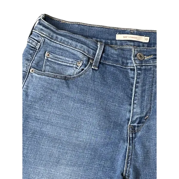 Levis 505 Straight Leg Jeans Womens 10 Blue Medium Wash Mid Rise Denim - Image 14