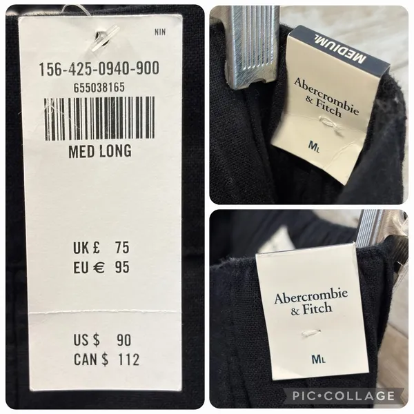 NWT Abercrombie‎ & Fitch Womens M (Long) Pants Black Wide Leg Linen Blend NEW - Image 7
