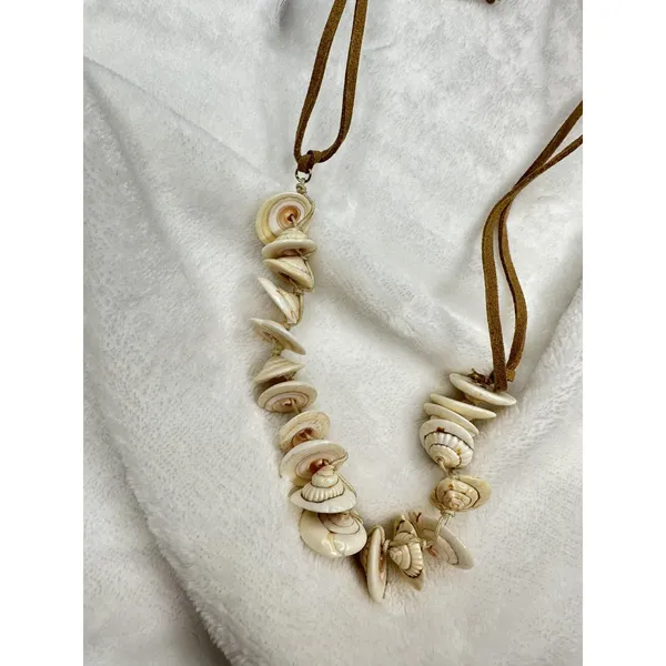 NEW Free People Heatwaves Choker in Top Shell Leather Suede Bohemian Chunky - Image 2