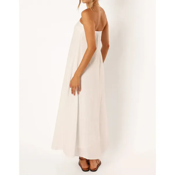 Petal + Pup White Maxi Dress Women’s Medium Strapless Tube Dress Summer Resort - Image 2
