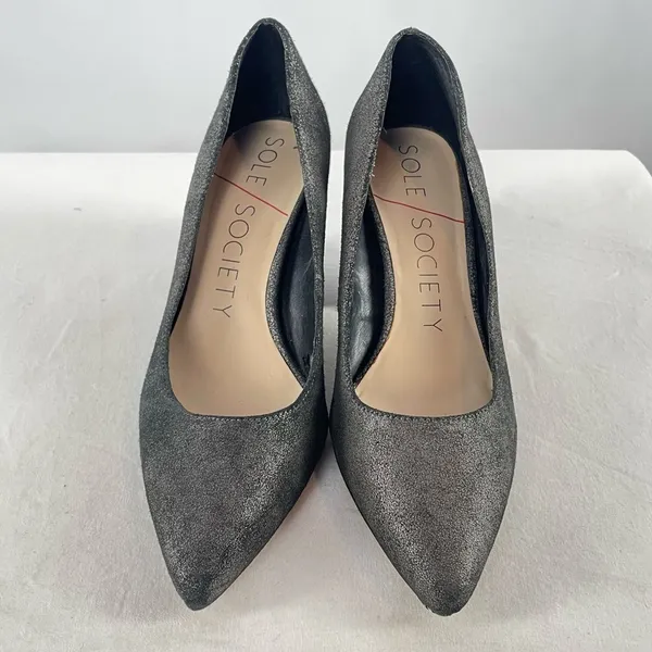 Sole Society Twila Block Heel Point‎ Toe Pump in Cement Size 7 - Image 3