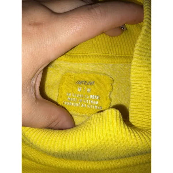 aerie oversized mock neck sweatshirt M bright yellow Pockets - Image 5