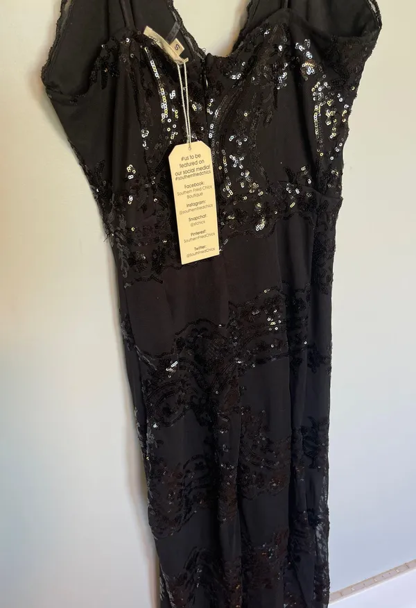 Southern Fried Chicks Black Sequin Prom Dress - Image 5