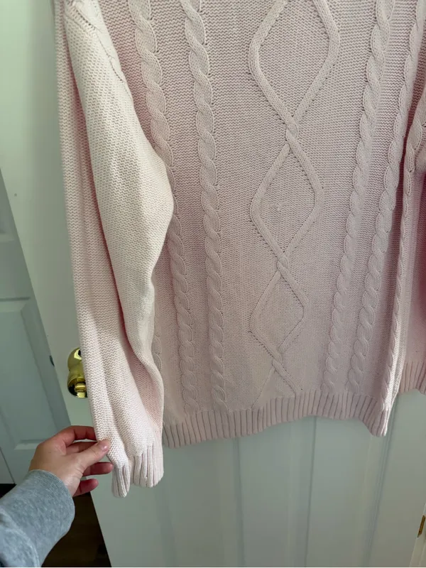 Abound Light Pink Distressed Crewneck Sweater Size Extra Small - Image 4