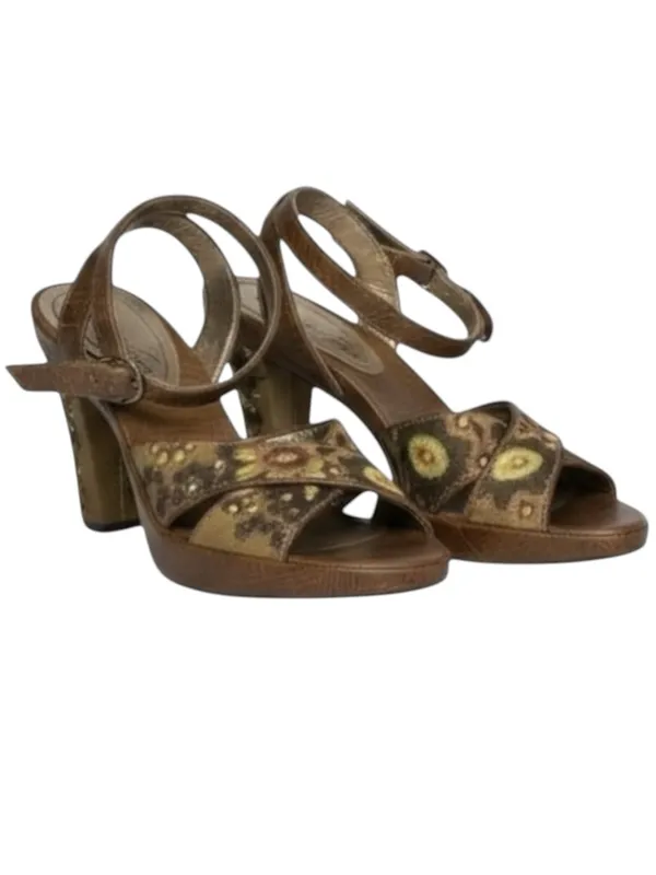 Kenneth Cole ❁ Afterflower Ankle Strap Embroidered Leather Heels ❁ Brown ❁ 9M ❁ - Image 10