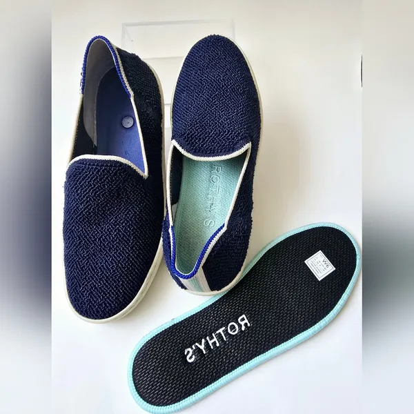 Rothy's The Slip On Terry Sapphire Fabric Low Top Lifestyle Sneakers Wom… - Image 10