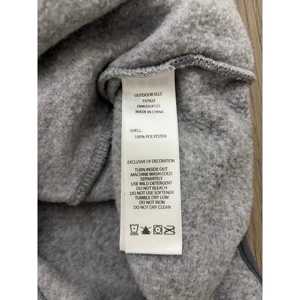 Eddie Bauer Women’s Fleece Pullover Medium Gray Snap Neck Sweater - Image 6