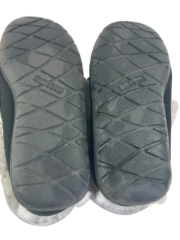 LL Bean Wicked Good Moccasins Black 8M hard sole fur lined - Image 7