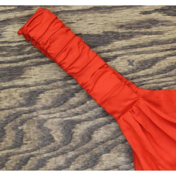 Sam & Jess Womens Sleeveless V Neck Ruched Straps Tank Maxi Dress Lobster Red M - Image 6