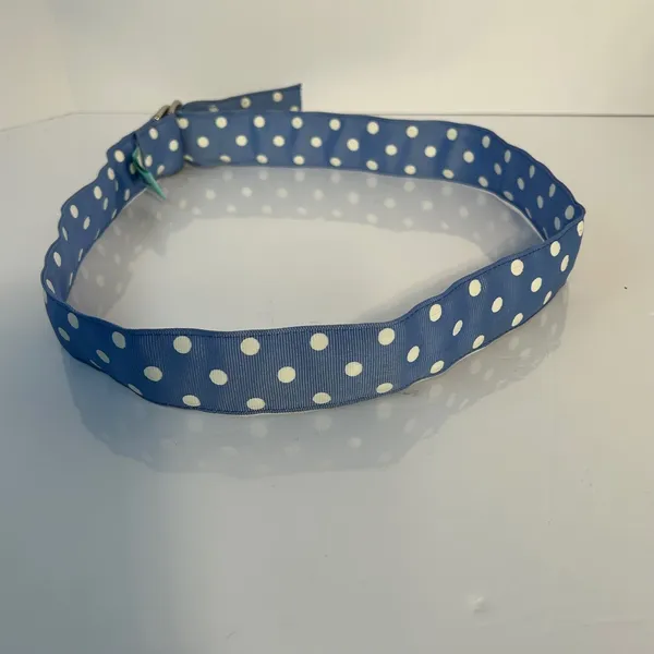 Eliza B Belt Polka Dot‎ Blue White D Ring Small - Image 5