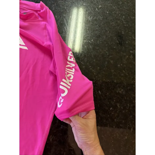 Quiksilver Women's Rashguard Sz Sm Hot Pink‎ Swim Shirt Compression Surfer Beach - Image 2