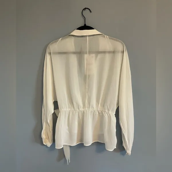 ZARA NWT Cream Sheer Blouse - Image 2