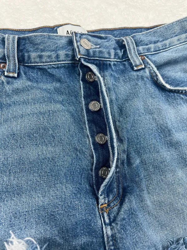 AGOLDE Ridley High Rise Denim Shorts Women’s 32 Chant Distressed Cutoff - Image 2
