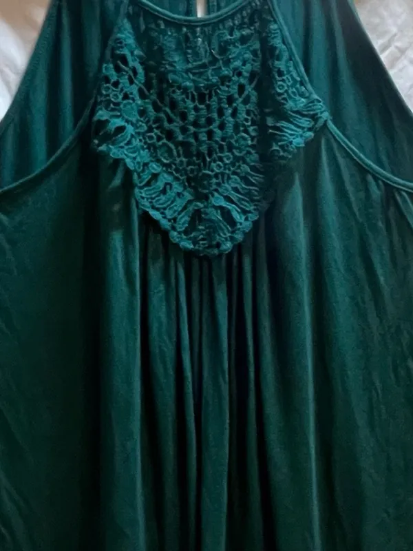 Dark green spaghetti strap halter top women’s‎ size XL - Image 3