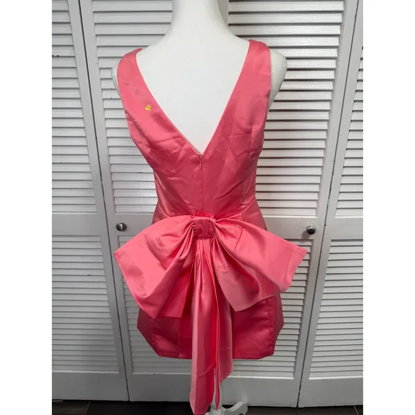 Lulu's Charming Celebration Pink Taffeta Bow Mini Dress Size Medium NWT $79 - Image 7