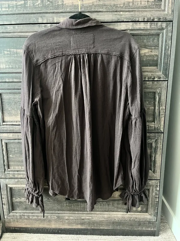 Free People We The Free brown long sleeve button down size small - Image 3