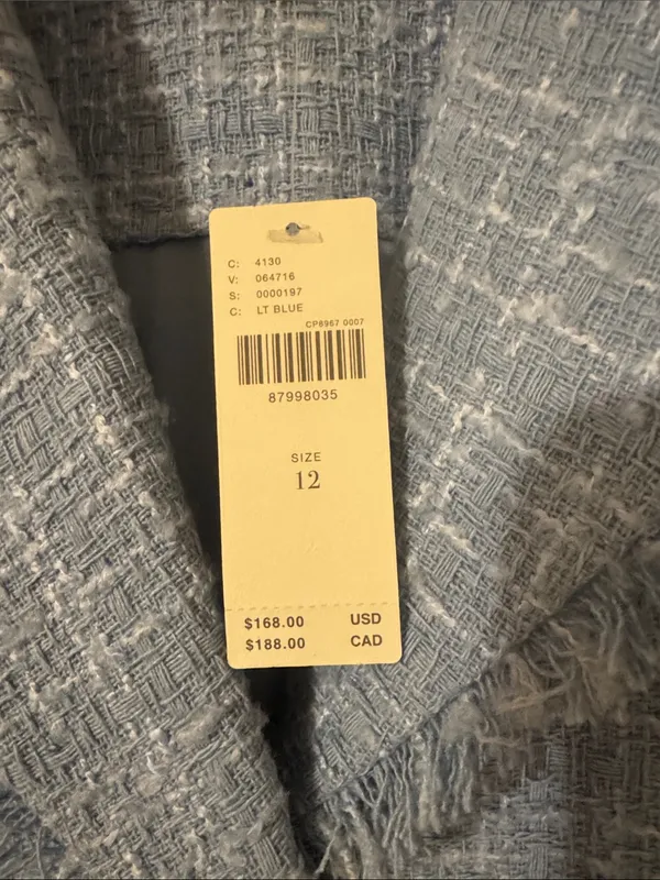 NWT Maeve Sleeveless Tweed Blazer Mini Dress - Image 6