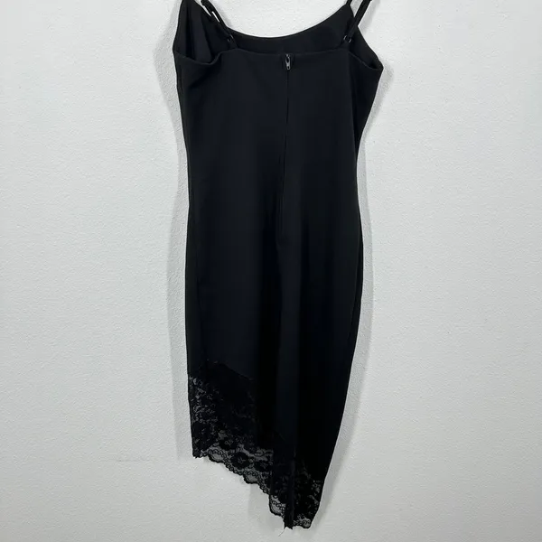 Next Up‎ Little Black Dress Cocktail Party Lace Asymmetric Hem Mini Dress - Image 6