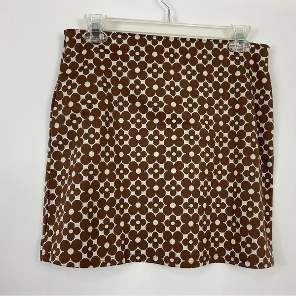 Hollister High Rise Brown‎ Floral Mini Skirt Size Medium - Image 3