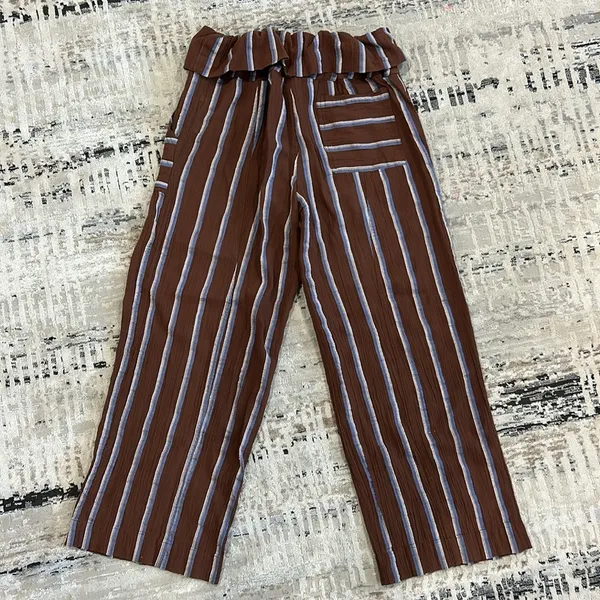 Free People come to play striped wide leg cropped pants - Image 5