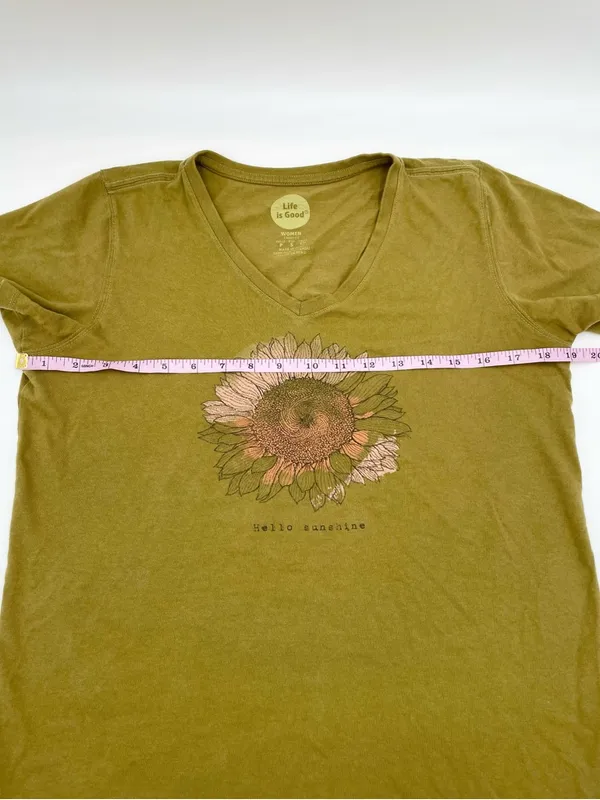Life is Good Women's Classic Fit Tee Size Small Hello Sunshine Sunflower Cotton - Image 10