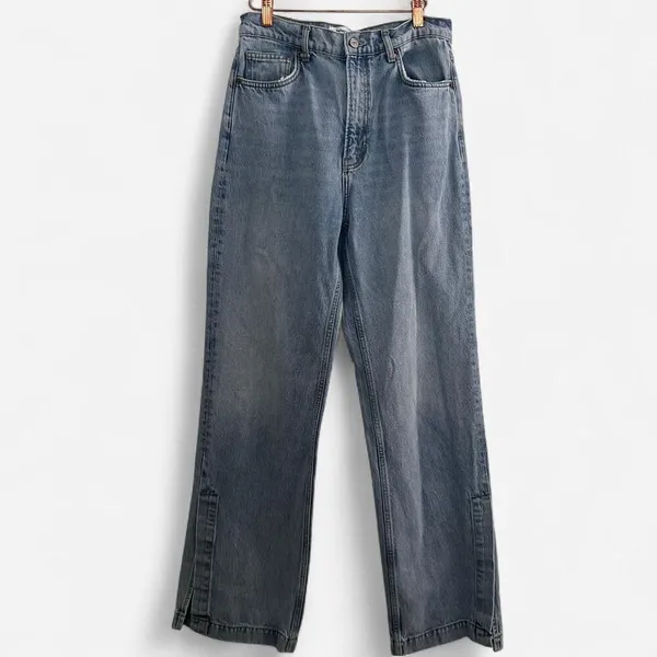 Reformation Wilder Sloan Wash High Rise Wide Leg Slit Hem Jeans – Sz 29 - Image 3