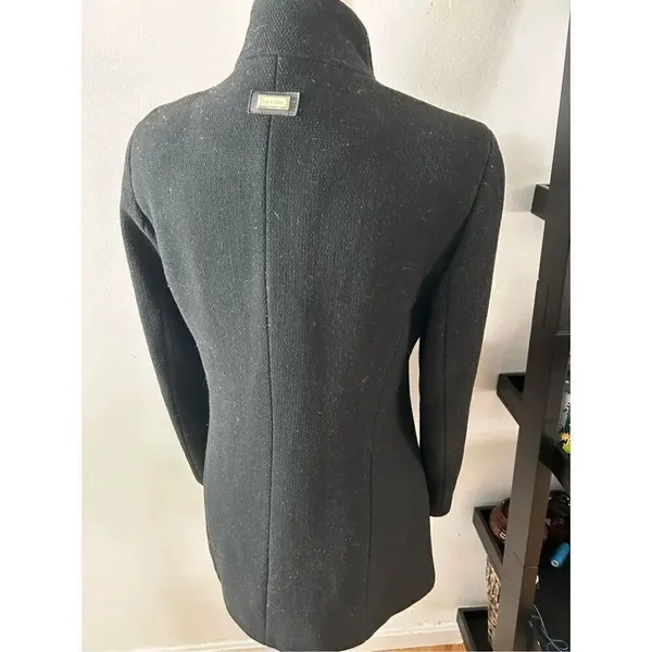 Calvin Klein size 2 black pea coat military style - Image 2