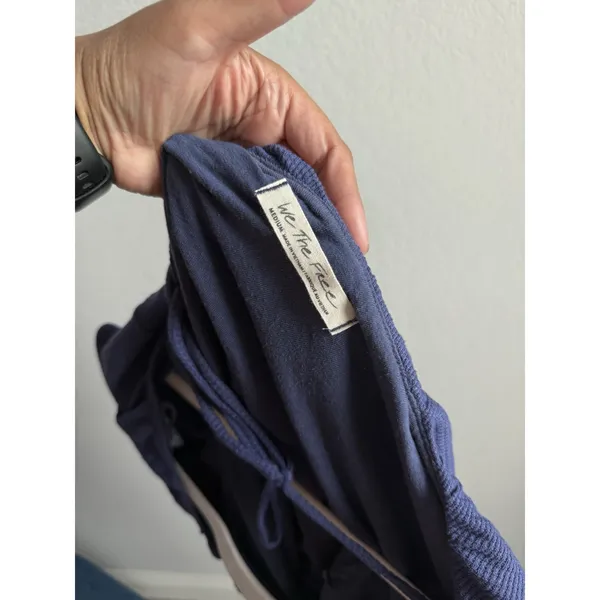 Free People We The Free Women's Medium Bondi‎ Blue Thermal Long Sleeve Crop Top Bohemian - Image 12
