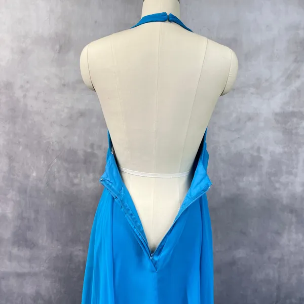 Vintage Mike Benet Formals Dress Womens Size 10 Halter Flowy Chiffon Glam Prom - Image 9