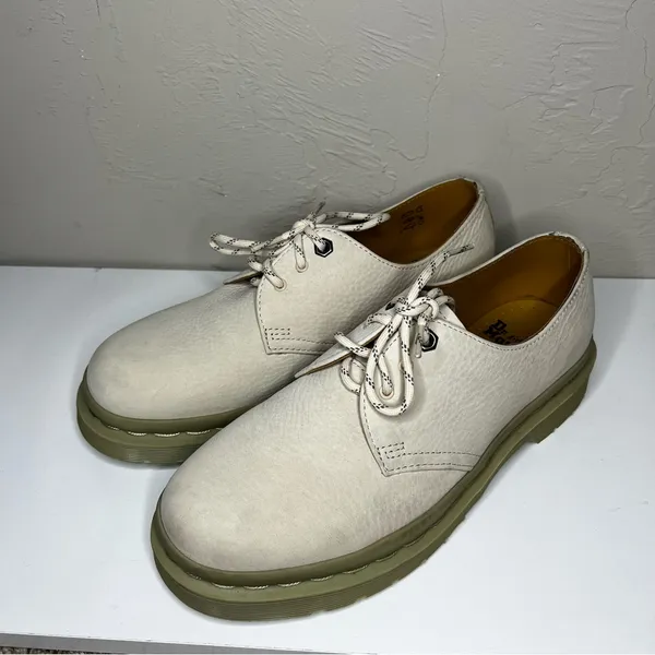 Dr. Martens 1461 Mono Milled‎ Nubuck Leather Oxford Parchement Beige Shoes - Image 6