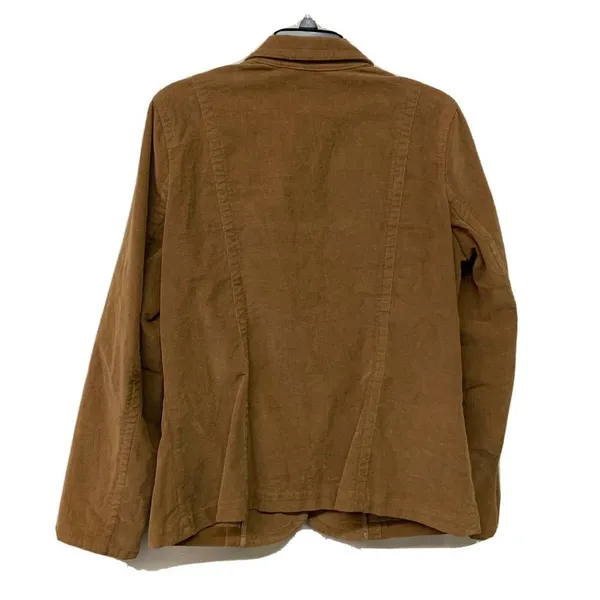 Eddie Bauer Womens Brown Tan Corduroy Blazer Long Sleeve Stretch Jacket - Image 2