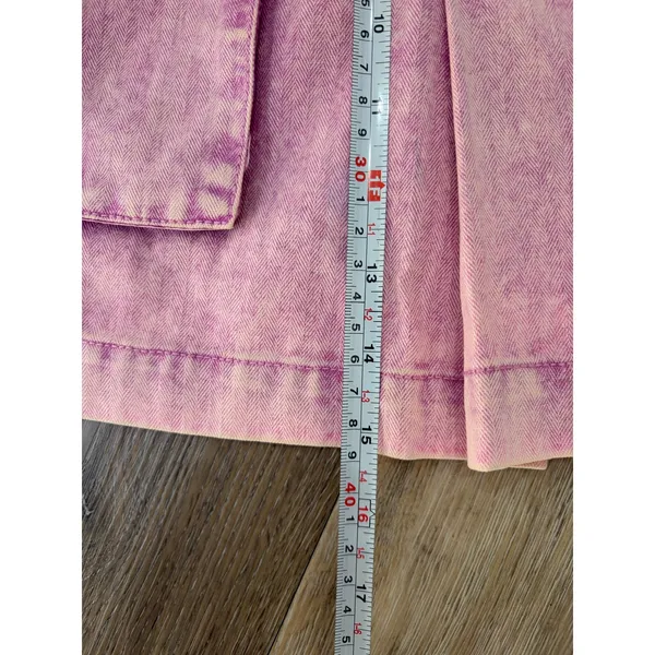 Free People Valley Girl Mini Skirt Pink Acid Wash Cargo NWT Size 8 - Image 4