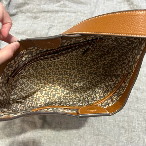 Vera Bradley Outlet Hobo Convertible Crossbody Bag Purse Brown Faux Leather - Image 10