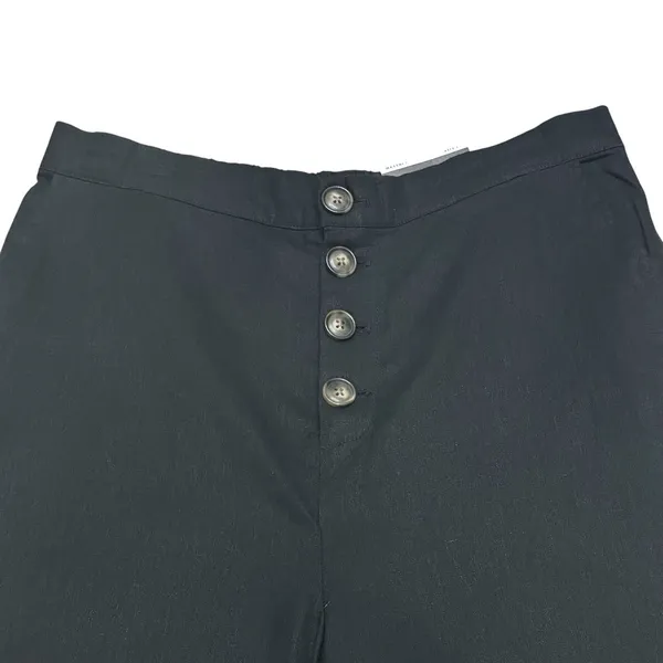 Who What Wear Linen Blend Wide Legged Cropped Pants Size 14 High Waist Black - Image 3