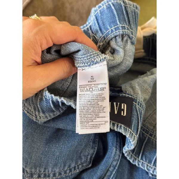 GAP High Rise Easy Barrel Jeans in Medium Indigo Size XL - Image 6