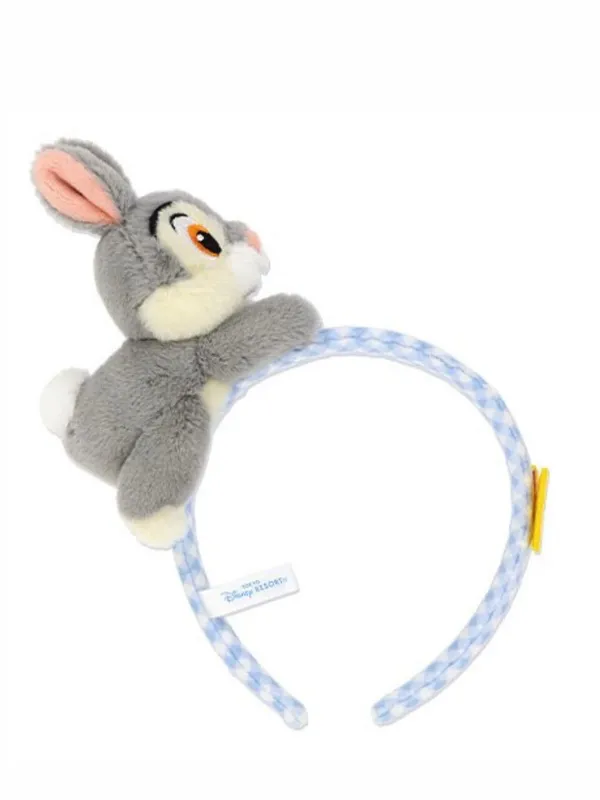 Tokyo Disney Resort Thumper Bambi Gingham Plush Headband Ears W/ Butterfly - Image 2