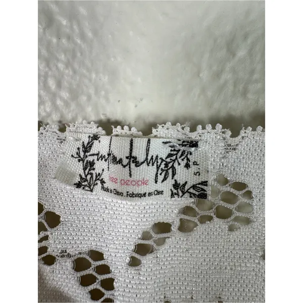 Free People White Lace Crop Top Tank Womens S Boho Casual Summer Girly Coquette - Image 10