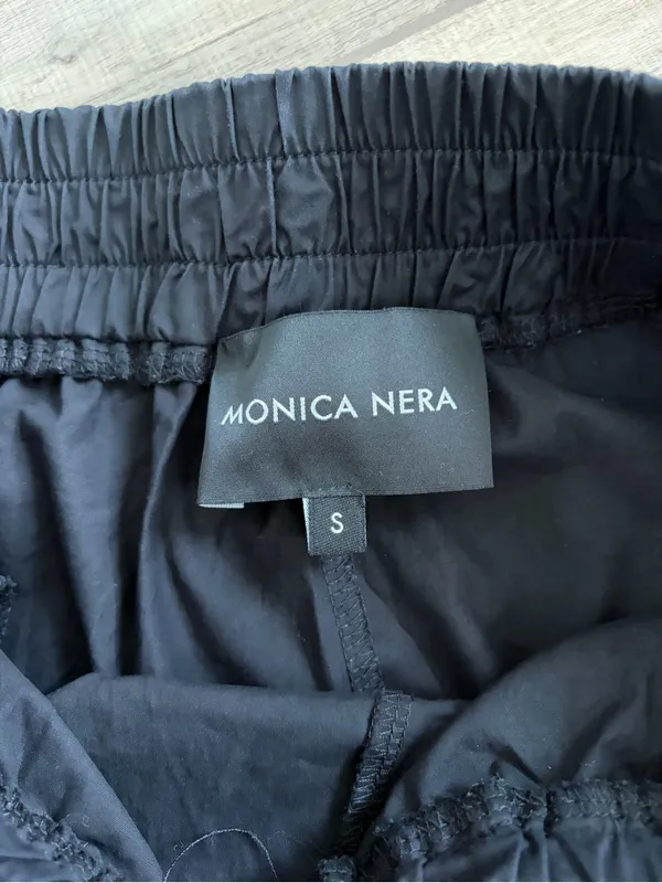 Monica Nera Black High Rise Cotton Ankle Length Jogger Casual Minimalist Pants S - Image 5