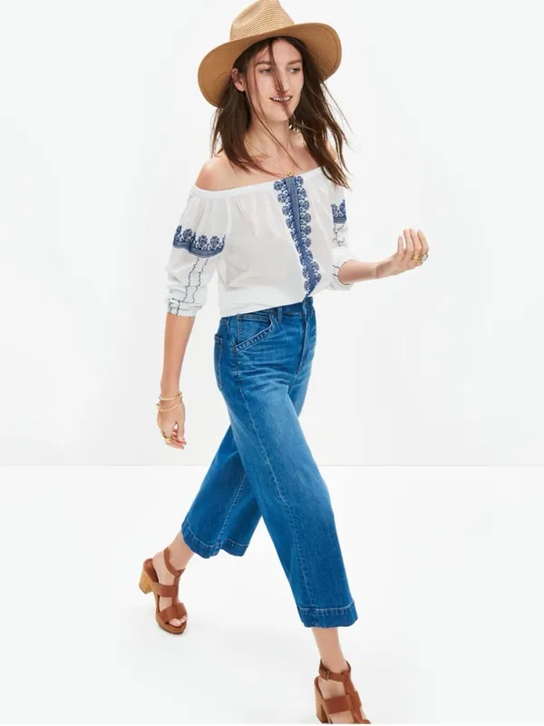 Madewell wide leg crop jeans SZ:24 - Image 3