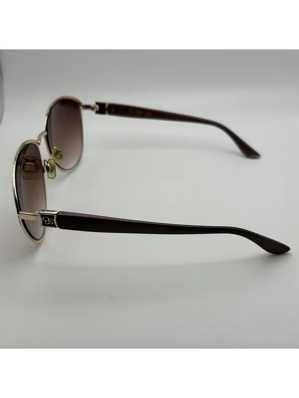 Jessica Simpson Gold & Brown Gradient Cat Eye Sunglasses - Image 4