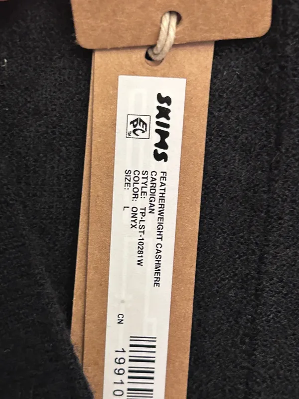 New Skims Featherweight Cashmere Cardigan Onyx Large New with tags - Image 8